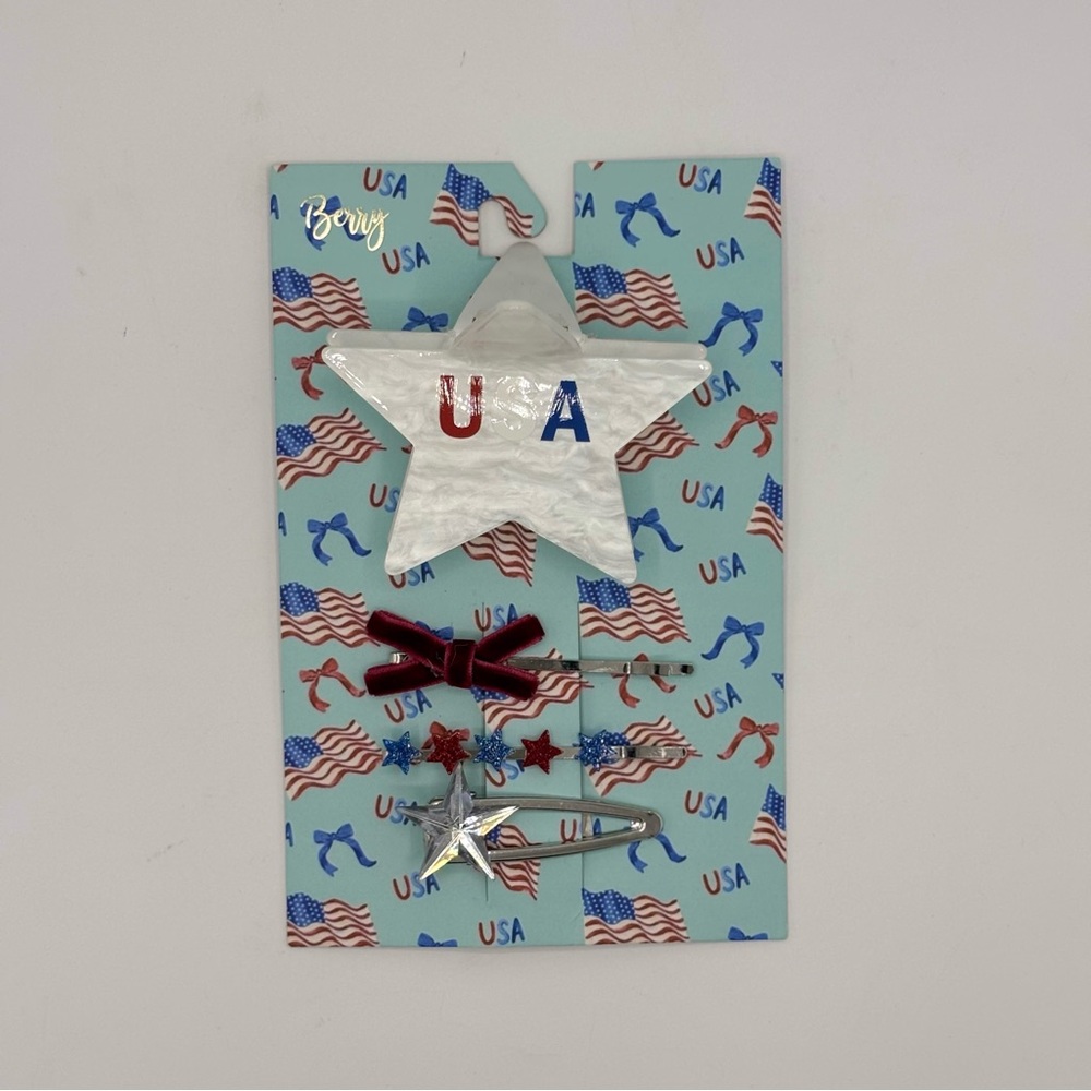6 PC Berry Patriotic Hair Accessories Bundle NEW - Picture 3 of 10
